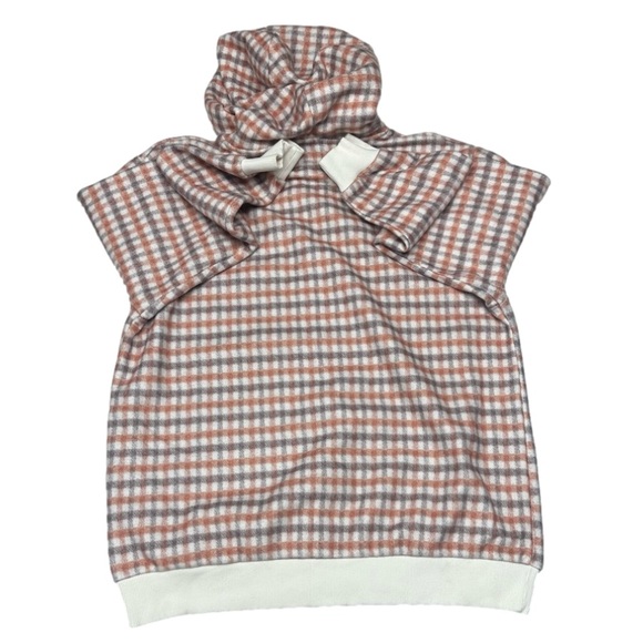 Mens Topman Ecru Orange Hoodie ~ Long Sleeves ~ Check Pattern ~ SO COZY - Picture 2 of 3